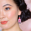 Pink Gin Party Drop Earrings  -  Erstwilder  -  Quirky Resin and Enamel Accessories