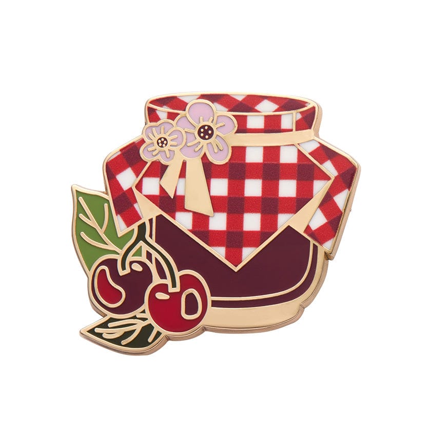 Black Cherry Bounce Enamel Pin  -  Erstwilder  -  Quirky Resin and Enamel Accessories