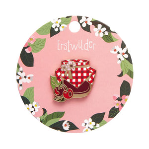 Black Cherry Bounce Enamel Pin  -  Erstwilder  -  Quirky Resin and Enamel Accessories
