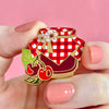 Black Cherry Bounce Enamel Pin  -  Erstwilder  -  Quirky Resin and Enamel Accessories