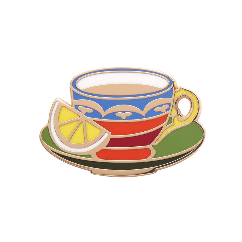 Cuppa Tea Enamel Pin  -  Erstwilder  -  Quirky Resin and Enamel Accessories