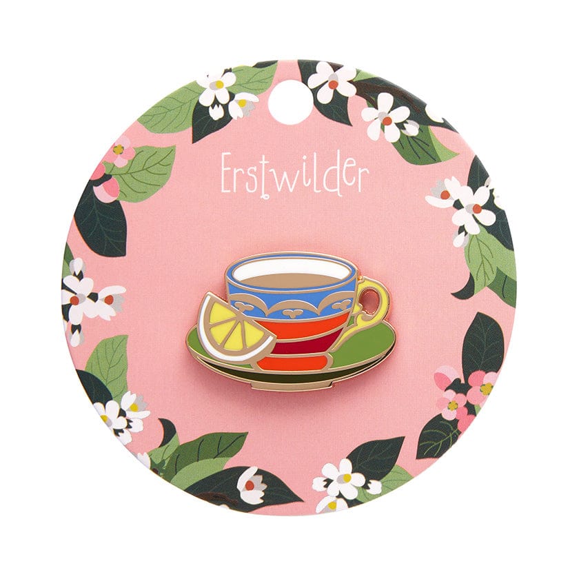 Cuppa Tea Enamel Pin  -  Erstwilder  -  Quirky Resin and Enamel Accessories