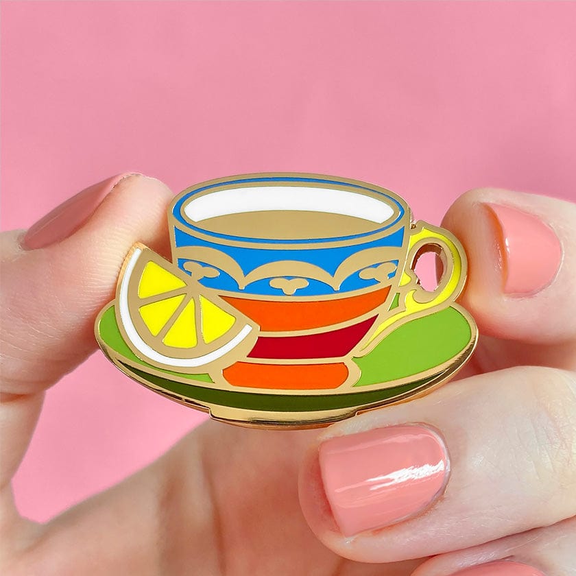 Cuppa Tea Enamel Pin  -  Erstwilder  -  Quirky Resin and Enamel Accessories