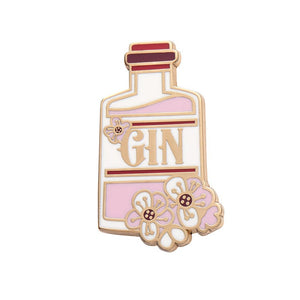 Pink Gin Party Enamel Pin  -  Erstwilder  -  Quirky Resin and Enamel Accessories