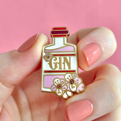 Pink Gin Party Enamel Pin  -  Erstwilder  -  Quirky Resin and Enamel Accessories