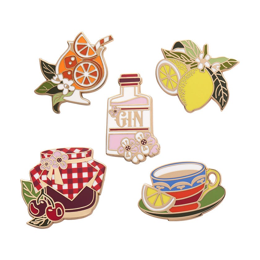 Botanical Fruit Enamel Pin Pack - 5 Piece  -  Erstwilder  -  Quirky Resin and Enamel Accessories