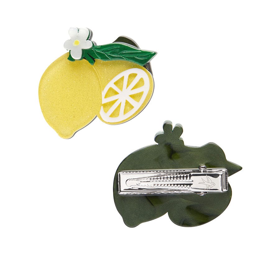 Lemon Drop Hair Clips Set - 2 Piece  -  Erstwilder  -  Quirky Resin and Enamel Accessories