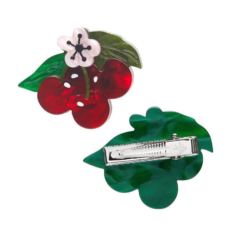 Blossoming Cherries Hair Clips Set - 2 Piece  -  Erstwilder  -  Quirky Resin and Enamel Accessories