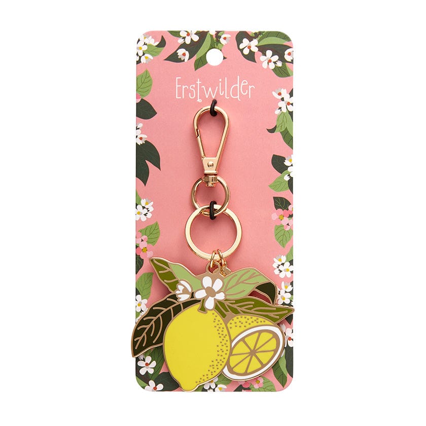 Lemon Drop Enamel Key Ring  -  Erstwilder  -  Quirky Resin and Enamel Accessories