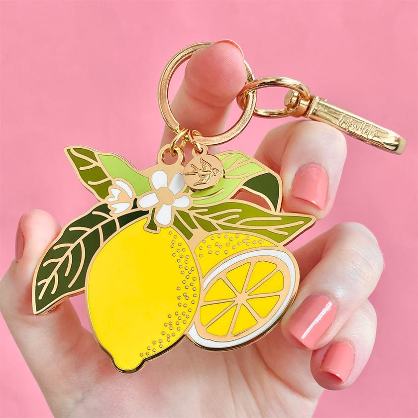 Lemon Drop Enamel Key Ring  -  Erstwilder  -  Quirky Resin and Enamel Accessories