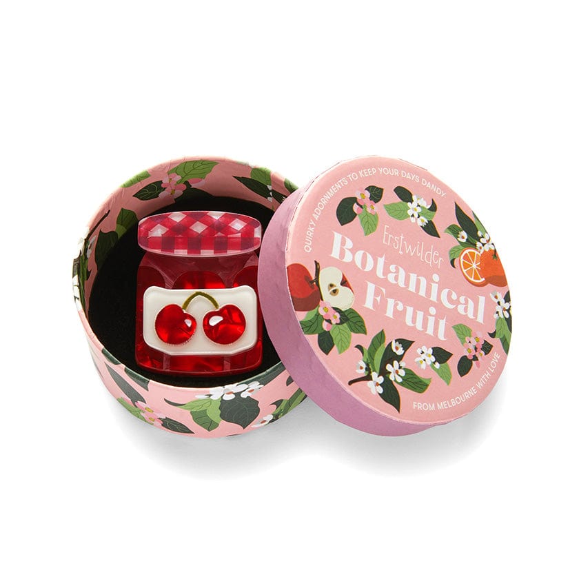 Black Cherry Precious Preserve Mini Brooch  -  Erstwilder  -  Quirky Resin and Enamel Accessories