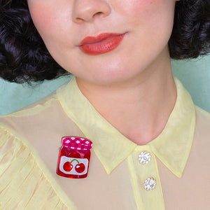 Black Cherry Precious Preserve Mini Brooch  -  Erstwilder  -  Quirky Resin and Enamel Accessories
