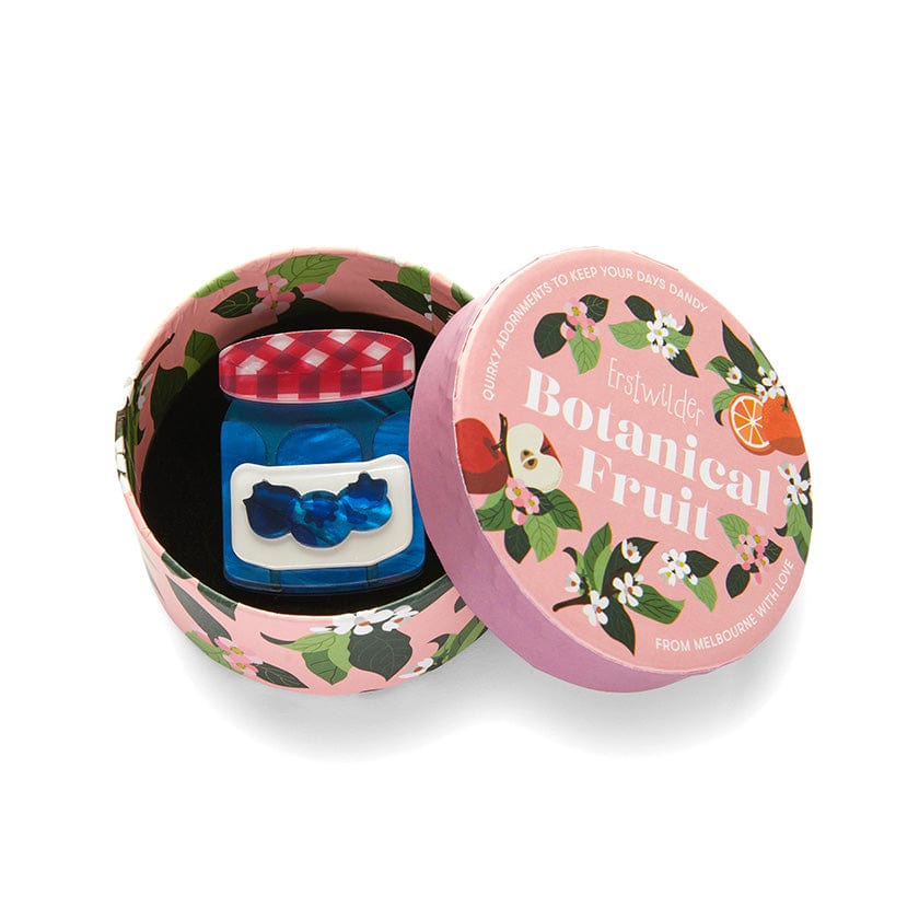 Blueberry Precious Preserve Mini Brooch  -  Erstwilder  -  Quirky Resin and Enamel Accessories