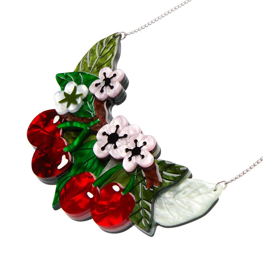 Blossoming Cherries Statement Necklace  -  Erstwilder  -  Quirky Resin and Enamel Accessories