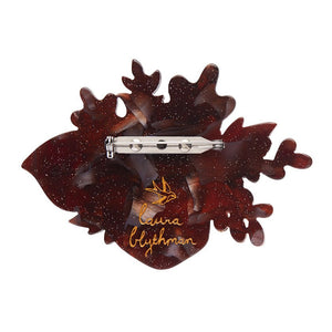 Turn a New Leaf Brooch  -  Erstwilder  -  Quirky Resin and Enamel Accessories