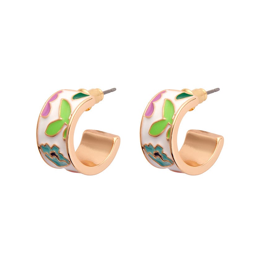 Spring to Life Enamel Huggie Earrings  -  Erstwilder  -  Quirky Resin and Enamel Accessories