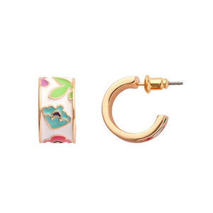 Spring to Life Enamel Huggie Earrings  -  Erstwilder  -  Quirky Resin and Enamel Accessories