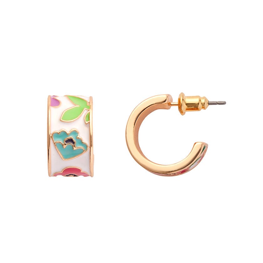 Spring to Life Enamel Huggie Earrings  -  Erstwilder  -  Quirky Resin and Enamel Accessories