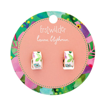 Spring to Life Enamel Huggie Earrings  -  Erstwilder  -  Quirky Resin and Enamel Accessories