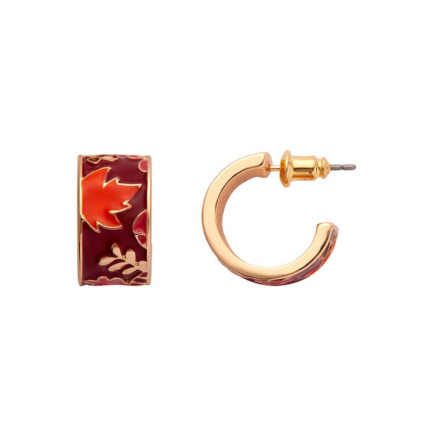 Turn a New Leaf Enamel Huggie Earrings Erstwilder