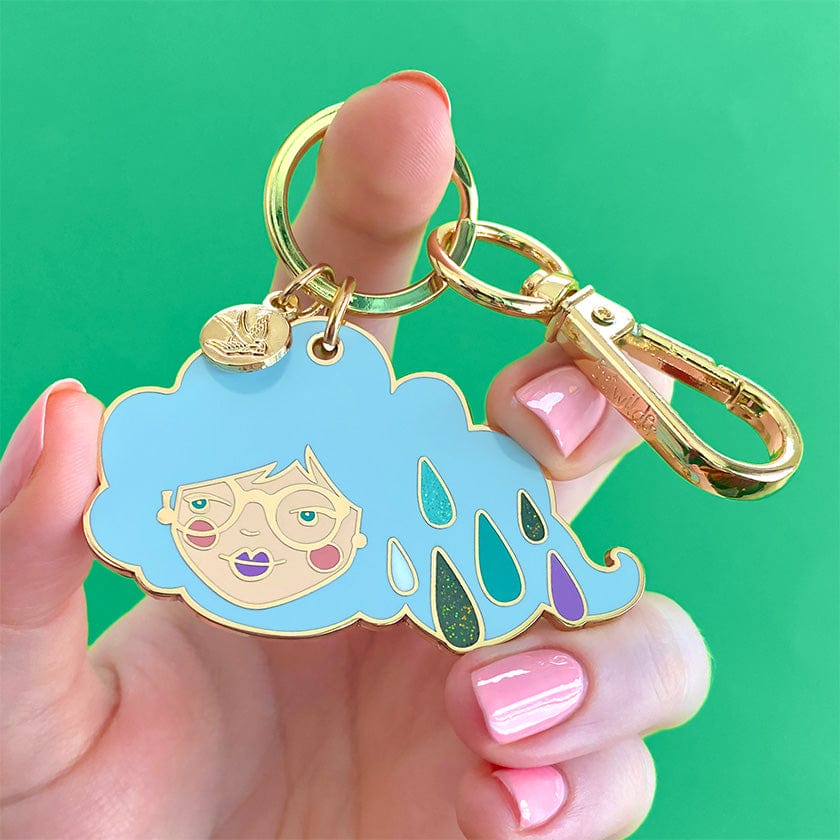 Lainey the Rainy Enamel Keyring  -  Erstwilder  -  Quirky Resin and Enamel Accessories