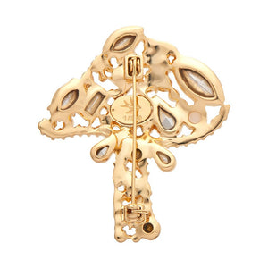 Well Spotted Stone Set Crystal Brooch  -  Erstwilder  -  Quirky Resin and Enamel Accessories