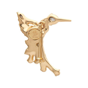 Halcyon Hummingbird Stone Set Crystal Brooch  -  Erstwilder  -  Quirky Resin and Enamel Accessories