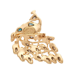 Le Peacock Royal Stone Set Crystal Brooch  -  Erstwilder  -  Quirky Resin and Enamel Accessories