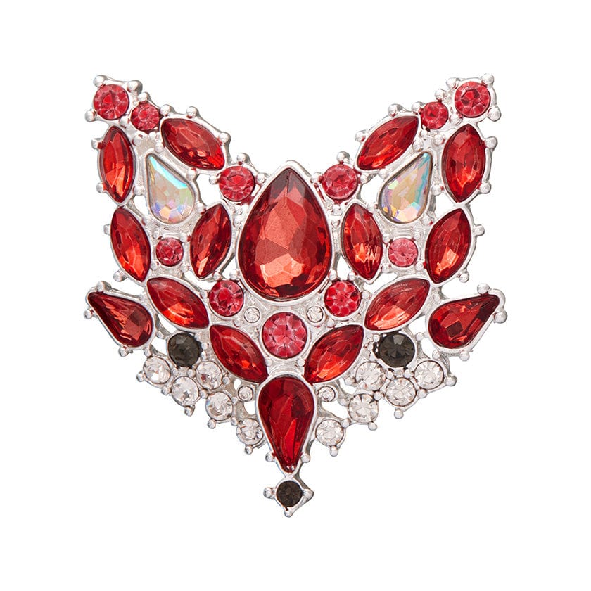 Flora Fox Face Stone Set Crystal Brooch  -  Erstwilder  -  Quirky Resin and Enamel Accessories