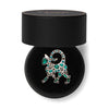 On the Prowl Cat Stone Set Crystal Brooch