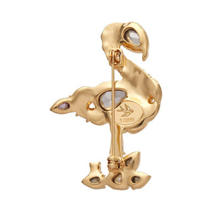 Flamboyant Flamingo Funk Stone Set Crystal Brooch  -  Erstwilder  -  Quirky Resin and Enamel Accessories