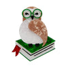 Studious Snow Owl Brooch