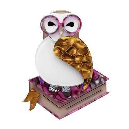 Erstwilder Studious Snow Owl Brooch BH5911-5090