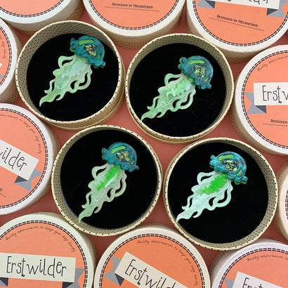 Erstwilder Slippin' Under Jellyfish Brooch BH6637-4041