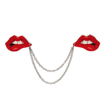 Erstwilder Double Feature Lips Double Brooch BH6651-1080