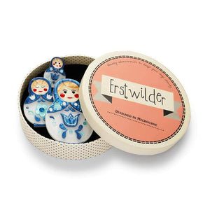 Erstwilder Matryoshka Memories Toy Brooch Set BH6012-3080