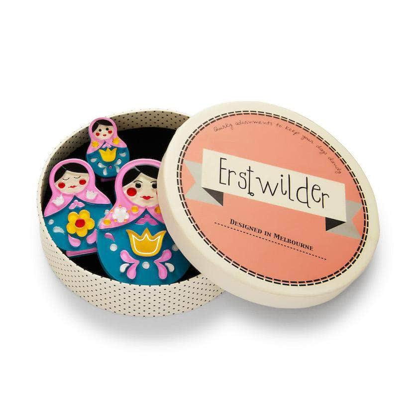 Erstwilder Matryoshka Memories Toy Brooch Set BH6712-4420