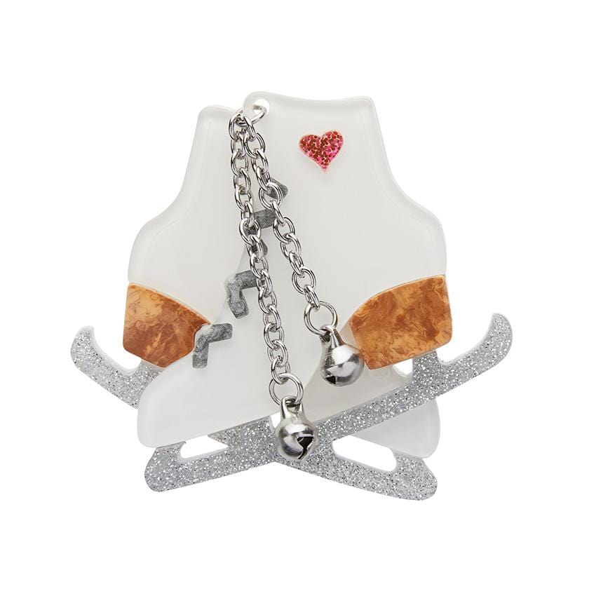 Erstwilder Glitter and Glide Skates Brooch BH6935-8072