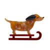 Little Red the Puppy Sled Brooch
