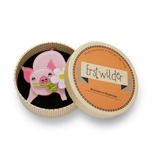 Erstwilder Wilbur the Wonder Pig Brooch BH7005-2080