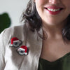 Koala Claus Double Brooch