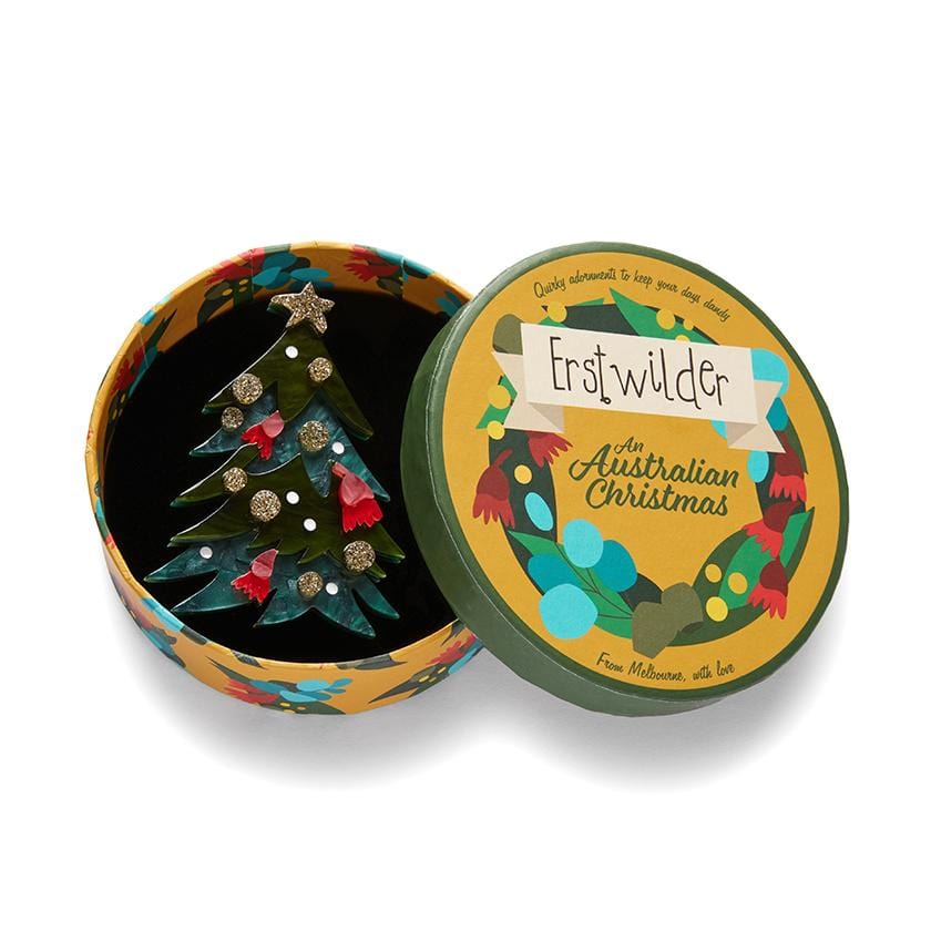 Erstwilder Yuletide Timber Brooch BH7442-4000