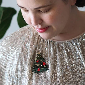 Erstwilder Yuletide Timber Brooch BH7442-4000