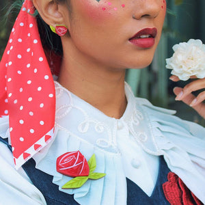 Erstwilder Painted Rose Brooch BH7450-1000