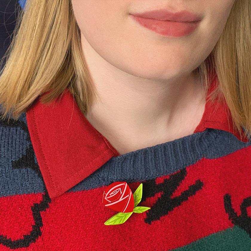 Erstwilder Painted Rose Mini Brooch BH7451-1000