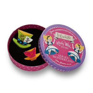 Erstwilder Mad Hatter's Tea Party Double Brooch BH7553-4000