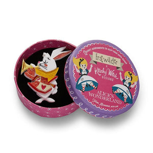 Erstwilder The White Rabbit Announces Brooch BH7558-8000