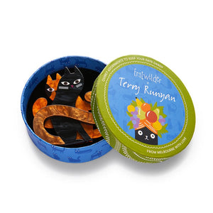 Hide and Seek Cats Brooch  -  Erstwilder  -  Quirky Resin and Enamel Accessories