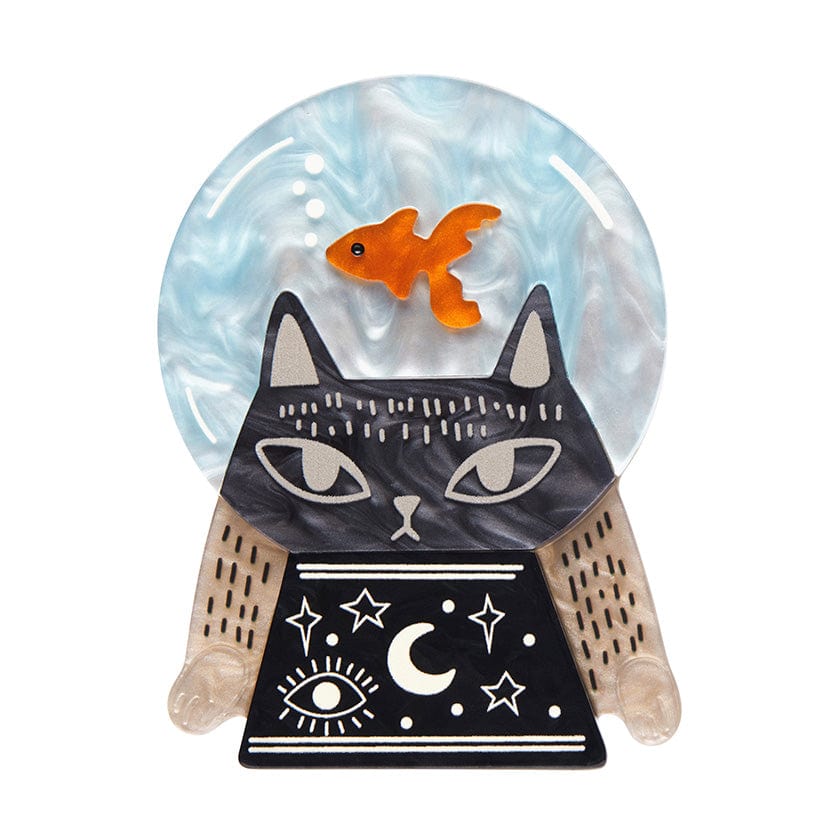 Clairvoyant Cat Brooch  -  Erstwilder  -  Quirky Resin and Enamel Accessories
