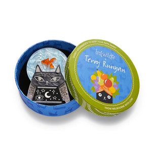 Clairvoyant Cat Brooch  -  Erstwilder  -  Quirky Resin and Enamel Accessories